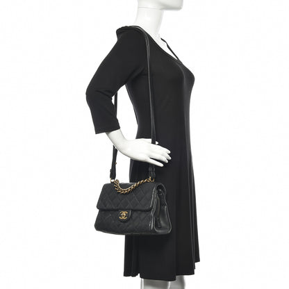 Chanel Shiny Sheepskin Quilted Small Trapezio Flap Black 2 of 12
