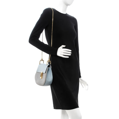 Chloe Suede Smooth Calfskin Drew Shoulder Bag Fresh Blue 2 of 10