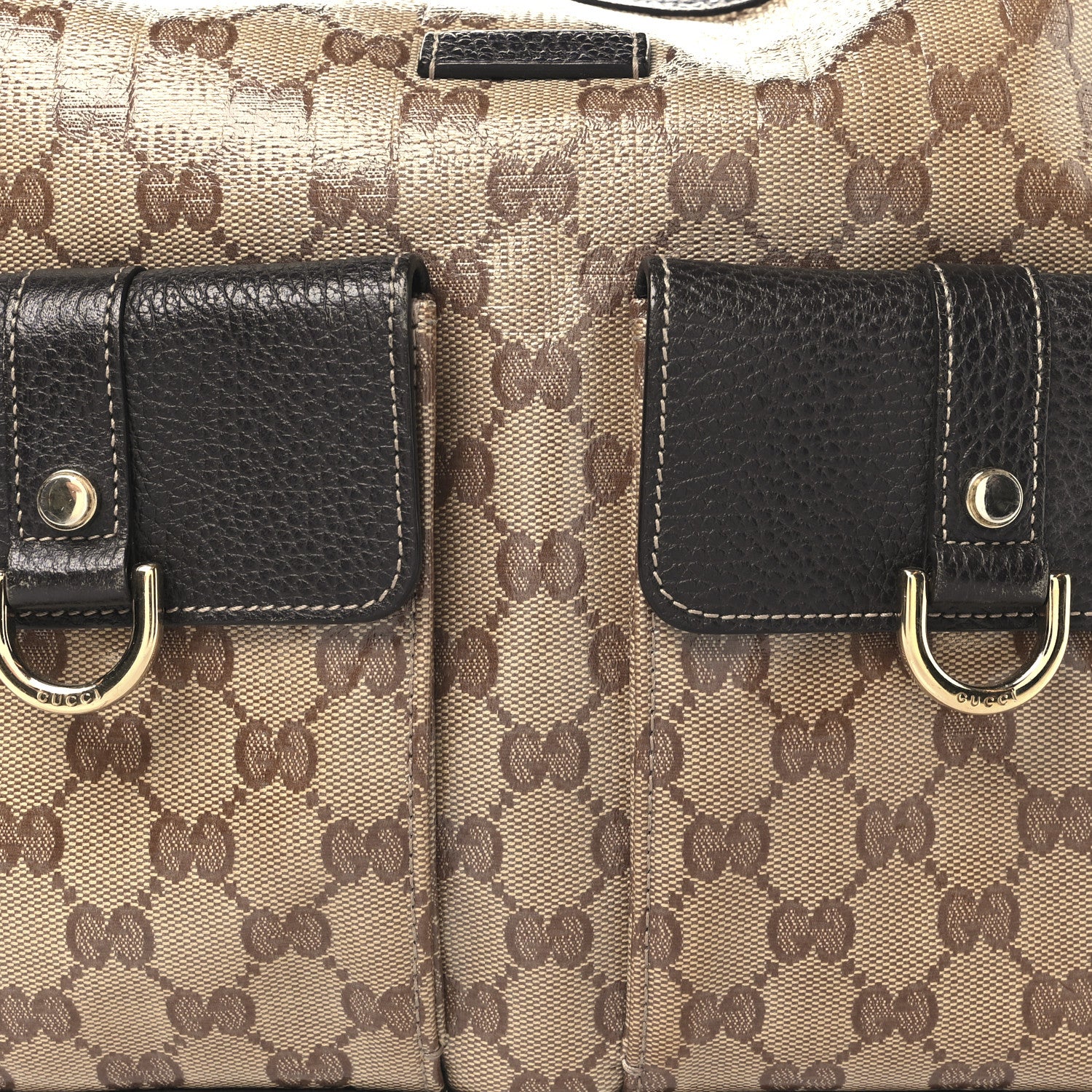 Gucci Crystal Monogram Medium Abbey Pocket Hobo Tote Dark Brown 8 of 11