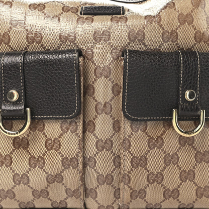 Gucci Crystal Monogram Medium Abbey Pocket Hobo Tote Dark Brown 8 of 11