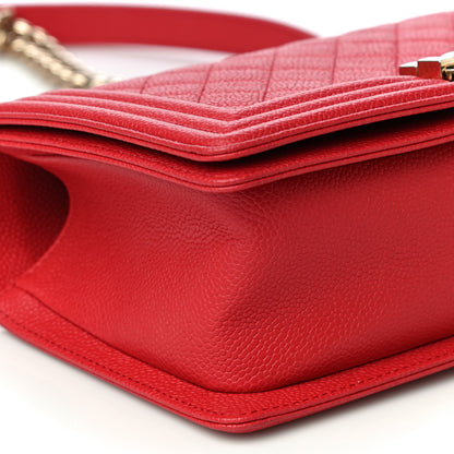 Chanel Caviar Quilted Medium Boy Flap Red 8 of 9