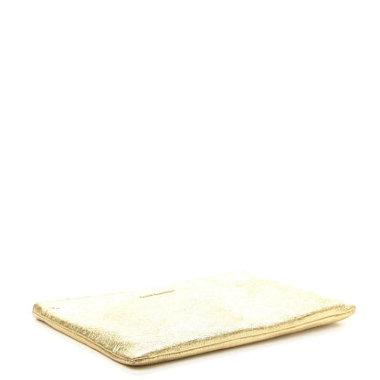 Saint Laurent Metallic Calfskin Zipped Pouch Gold 4 of 10
