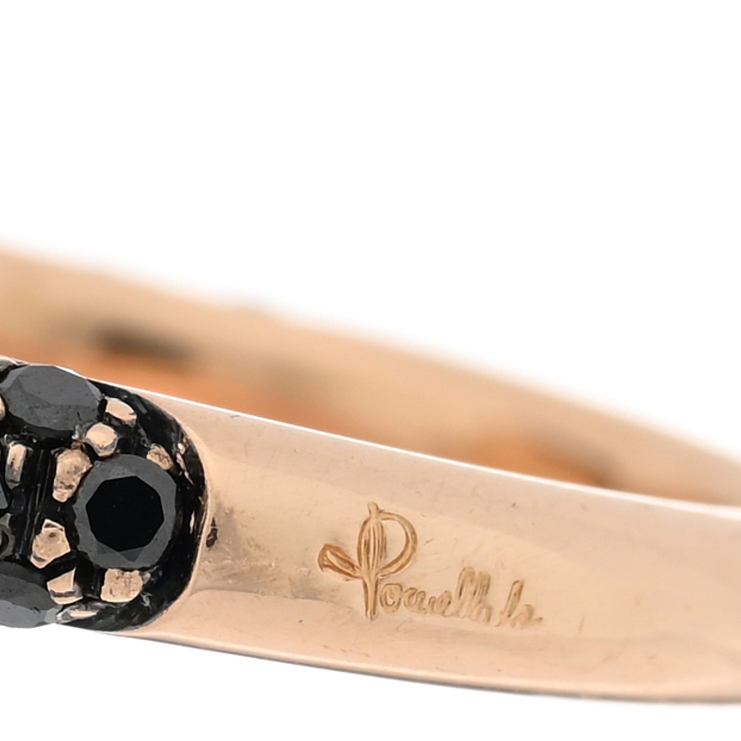 18K Rose Gold Black Onyx Black Diamond Capri Ring 52 6