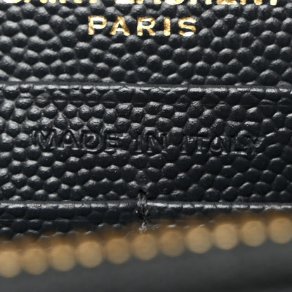 Saint Laurent Grain De Poudre Matelasse Chevron Monogram Envelope Chain Wallet Dark Smog 7 of 10