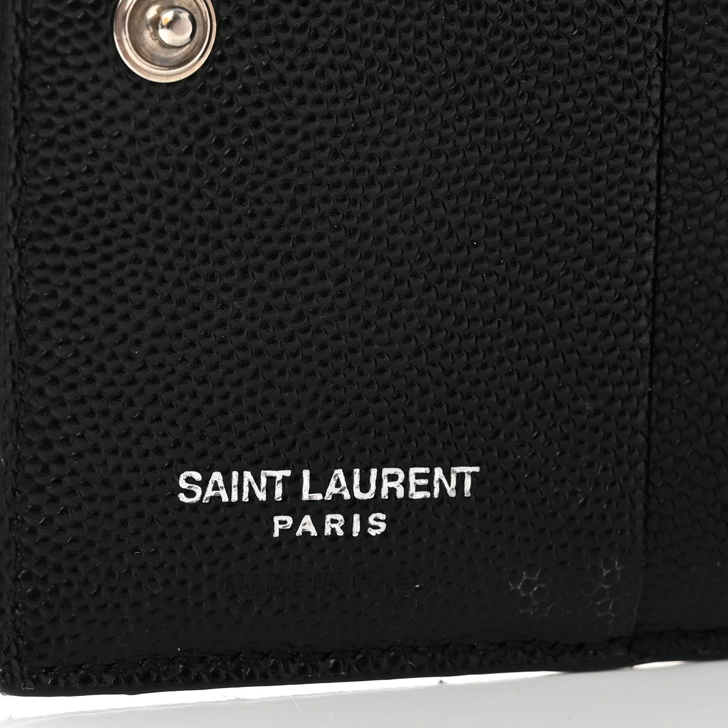 Saint Laurent Grain De Poudre Matelasse Chevron Monogram Zipped Card Case Black 6 of 8