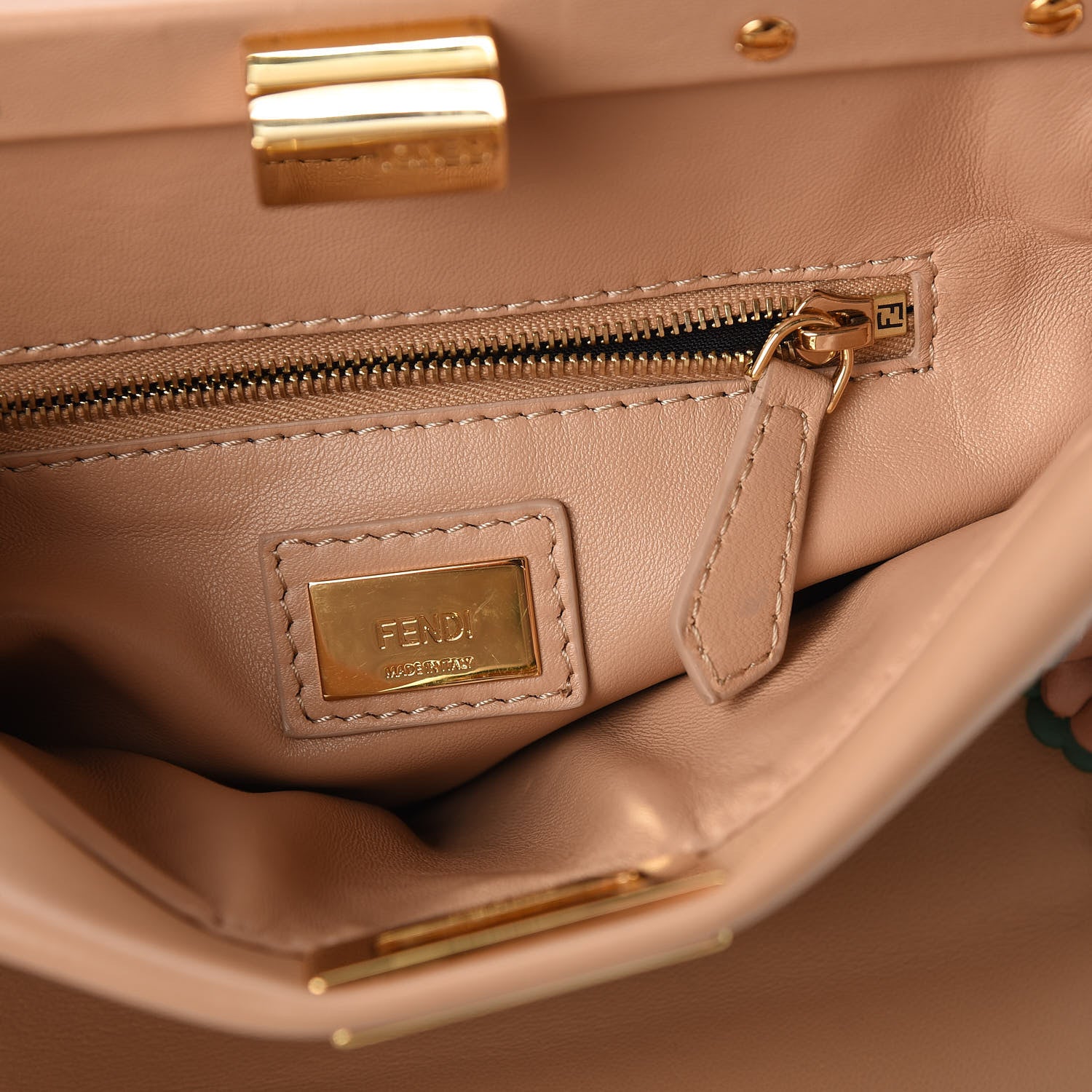 Fendi Nappa Flowerland Mini Peekaboo Iconic Satchel 8 of 14