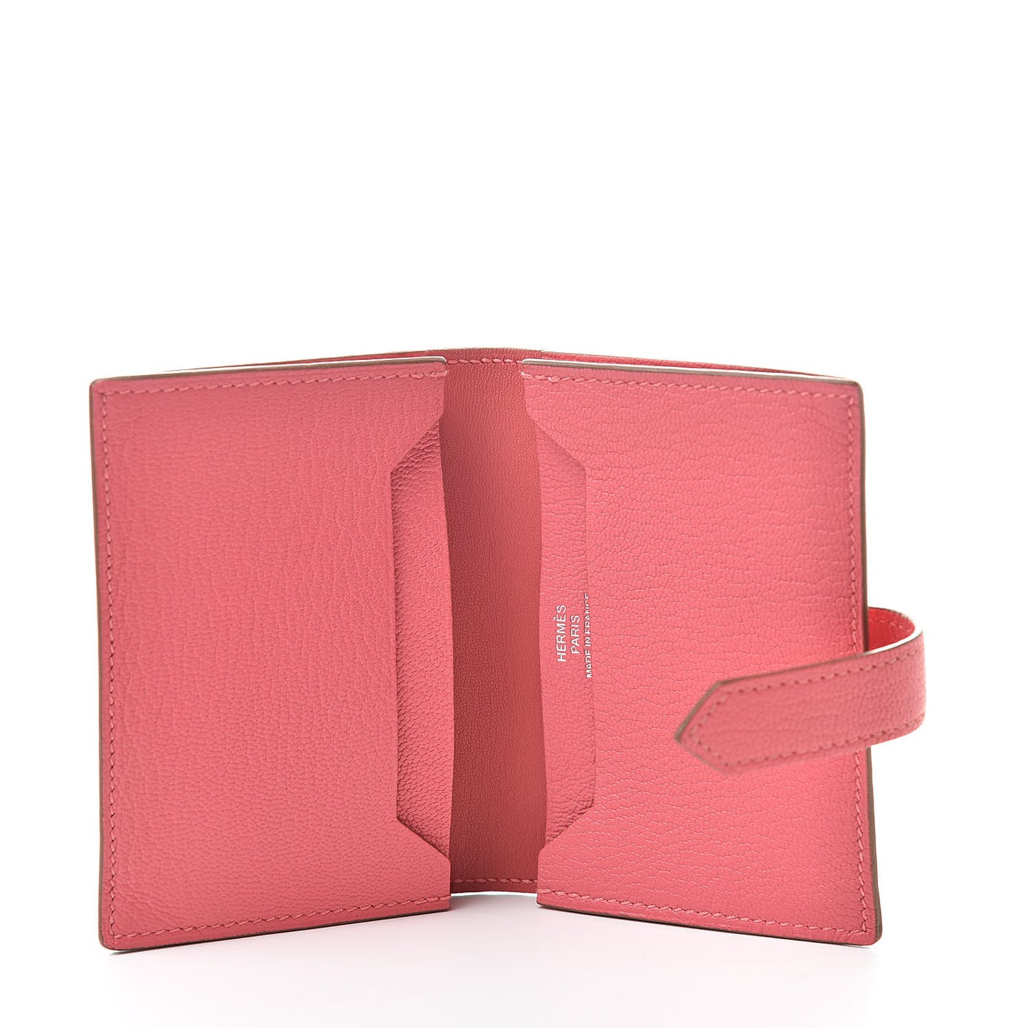 Chevre Mysore Bearn Card Holder Wallet Rose Lipstick