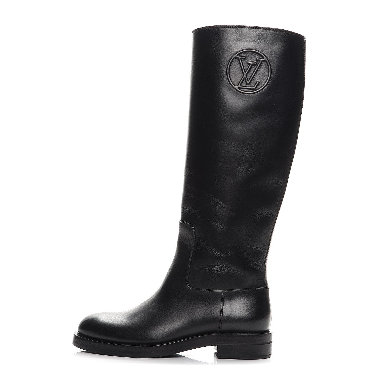 Louis Vuitton Calfskin Overdrive Flat High Boots 35 Black 1 of 6
