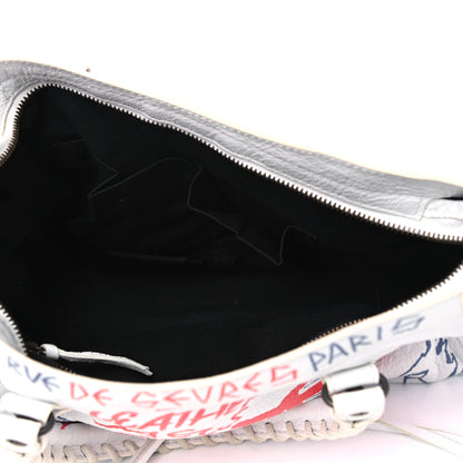 Balenciaga Agneau Graffiti All Over Classic Hardware S City White Bleu Rouge 6 of 8