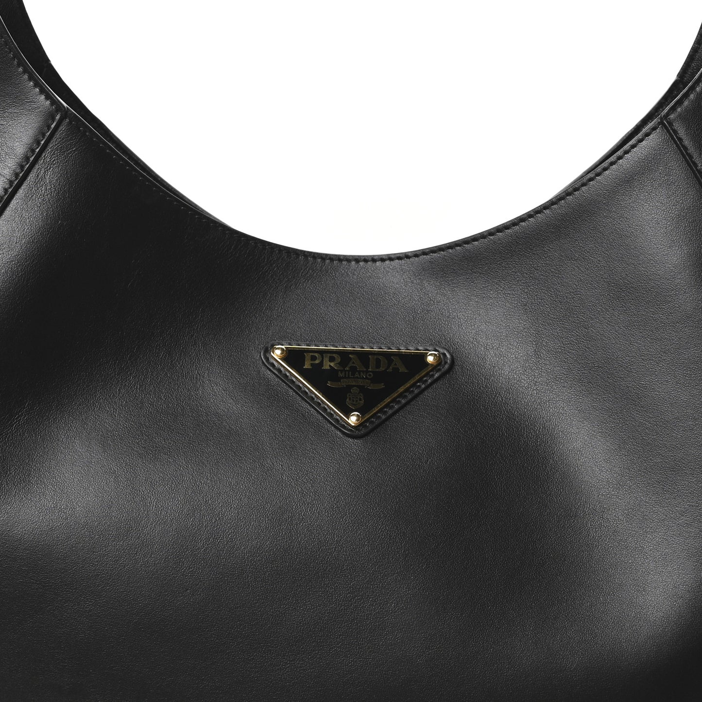 City Calfskin Triangle Large Hobo Shoulder Bag Black