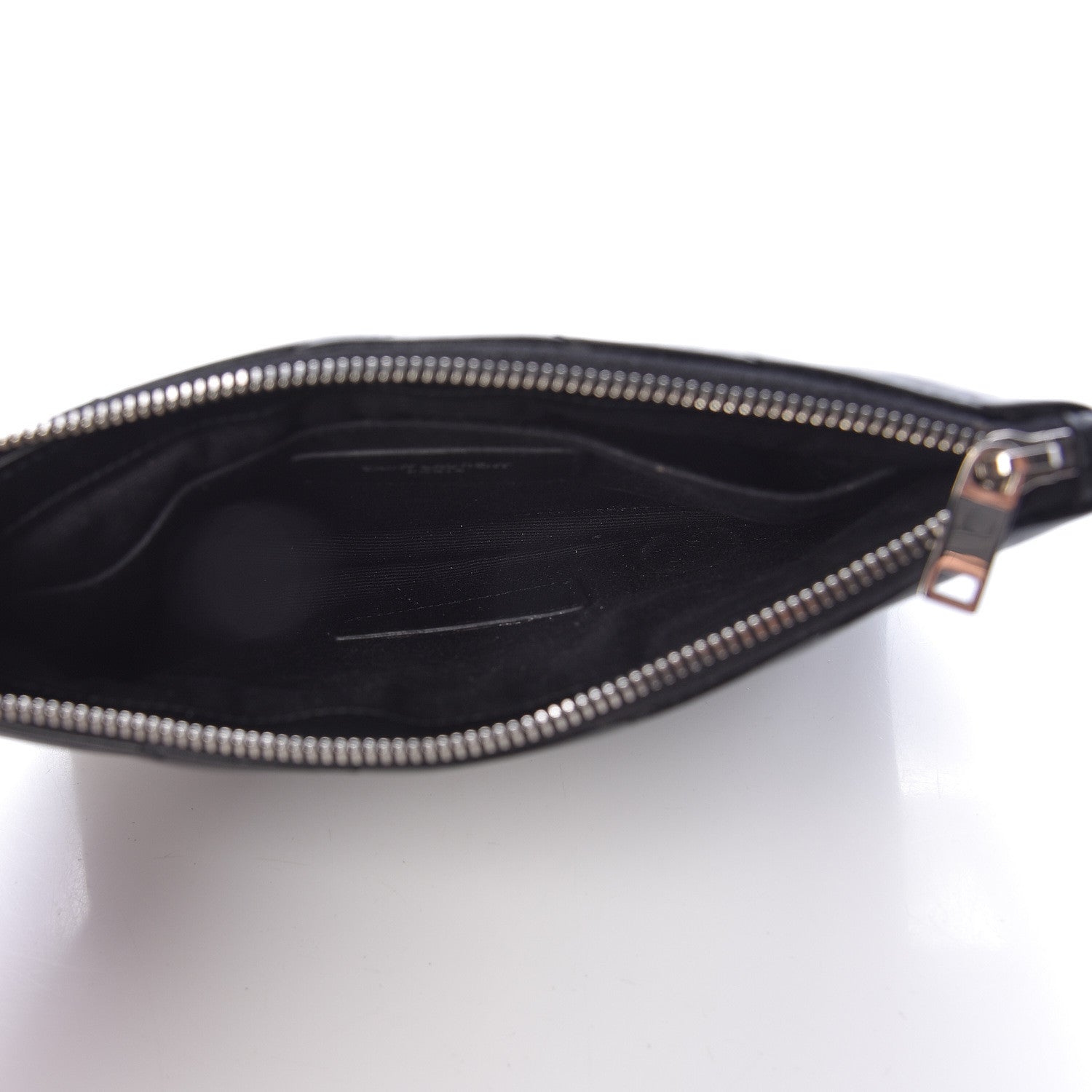 Saint Laurent Calfskin Matelasse Chevron Monogram Pouch Black 5 of 8