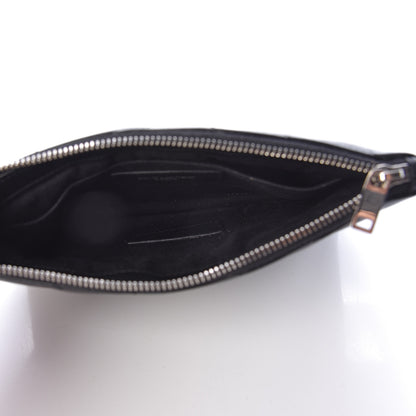 Saint Laurent Calfskin Matelasse Chevron Monogram Pouch Black 5 of 8