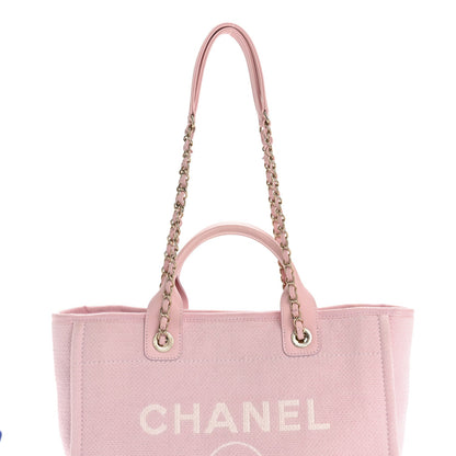 Chanel Mixed Fibers Small Deauville Tote Pink 9 of 13