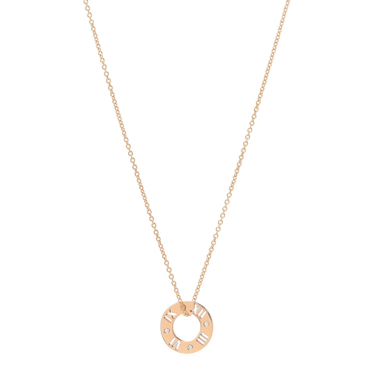 18K Rose Gold Diamond Atlas Pierced Pendant Necklace