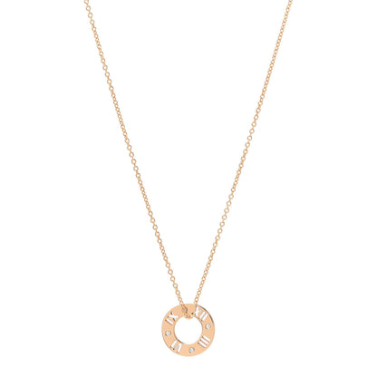 Tiffany 18K Rose Gold Diamond Atlas Pierced Pendant Necklace 1 of 6