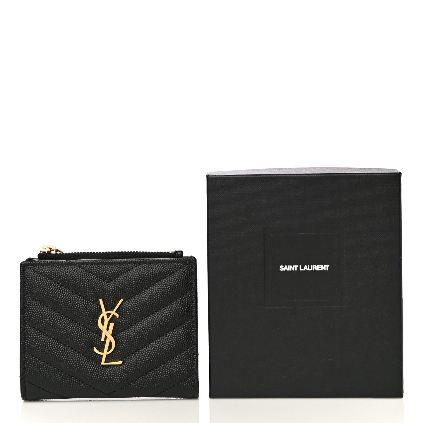 Grain De Poudre Matelasse Chevron Monogram Zipped Card Case Black