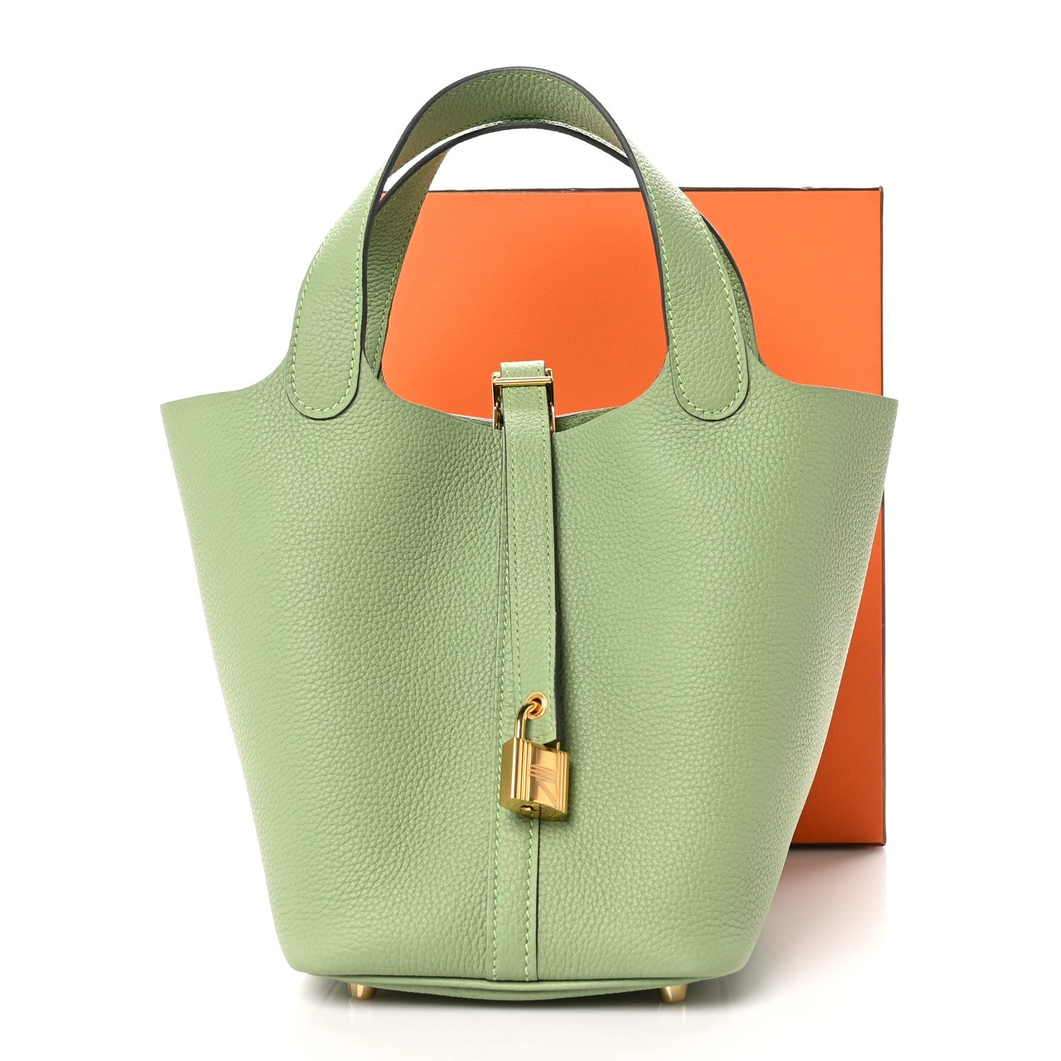 Hermes Taurillon Clemence Picotin Lock 18 PM Vert Criquet 13 of 13