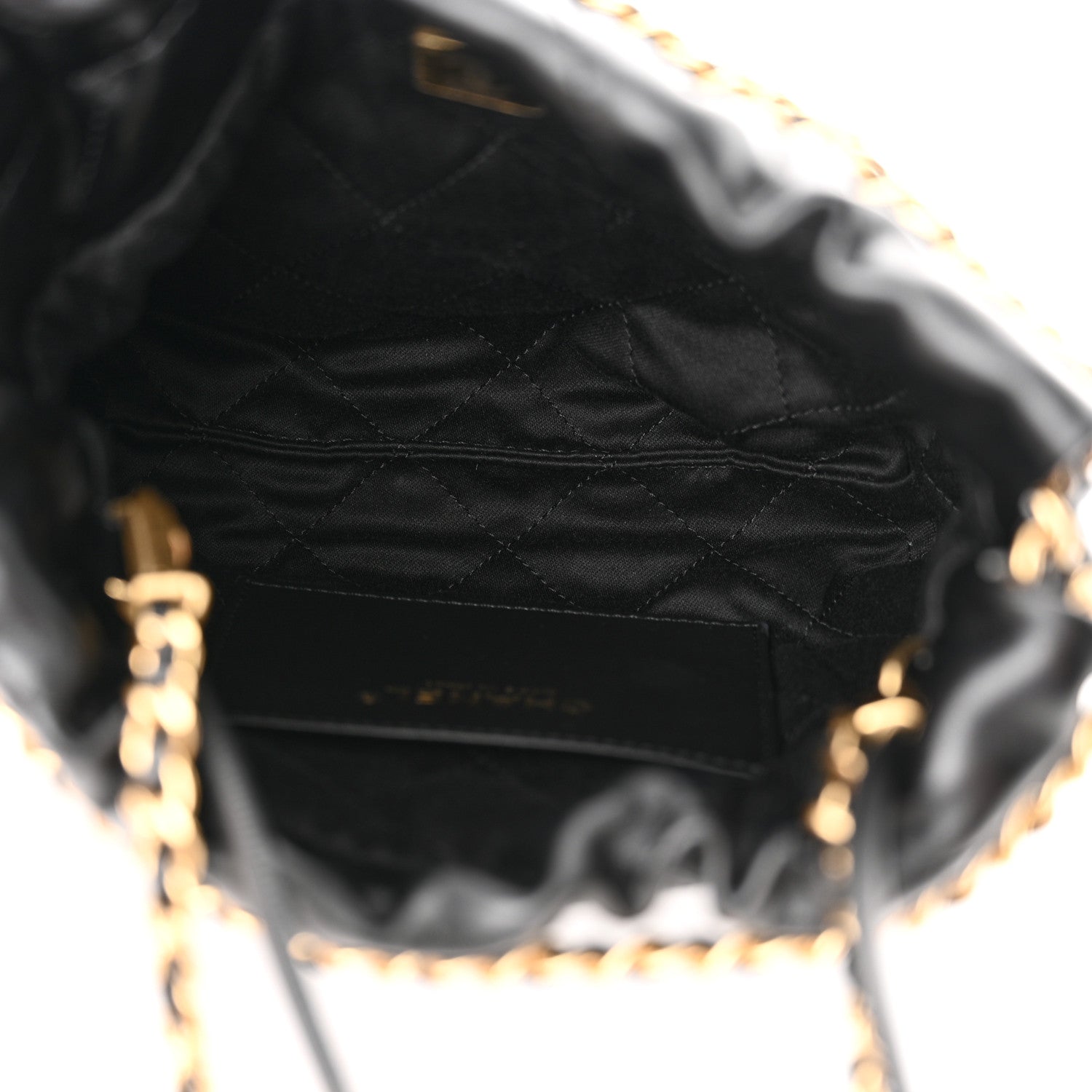 Chanel Shiny Calfskin Quilted Pearl CC Chain Mini Chanel 22 Black 5 of 11