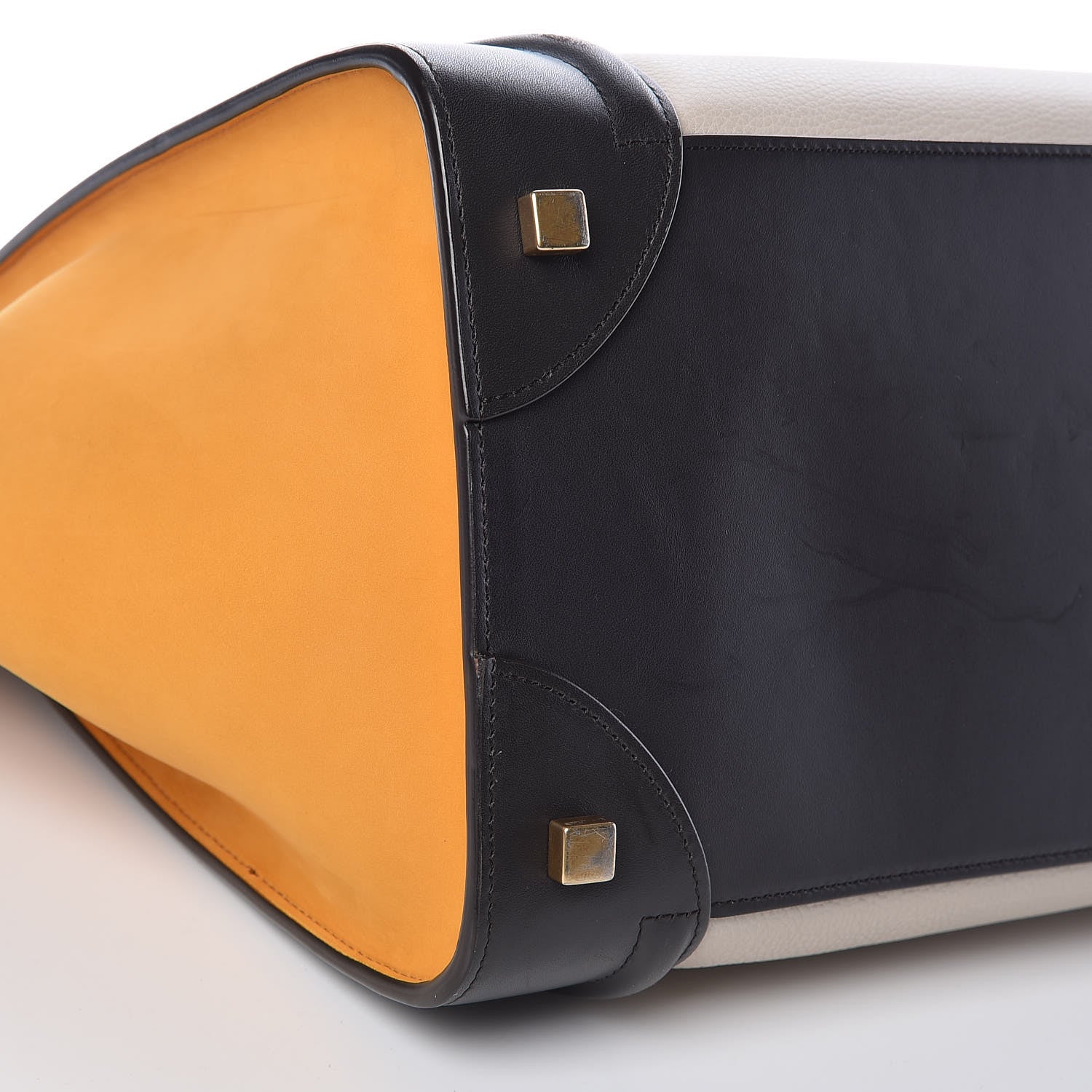 Celine Drummed Calfskin Nubuck Mini Tri-Color Luggage Chalk 9 of 11