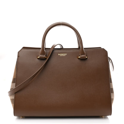 Burberry Calfskin Mega Check Small Banwell Tote Brown 1 of 9