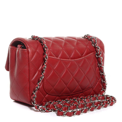 Chanel Lambskin Quilted Mini Rectangular Flap Red 3 of 7