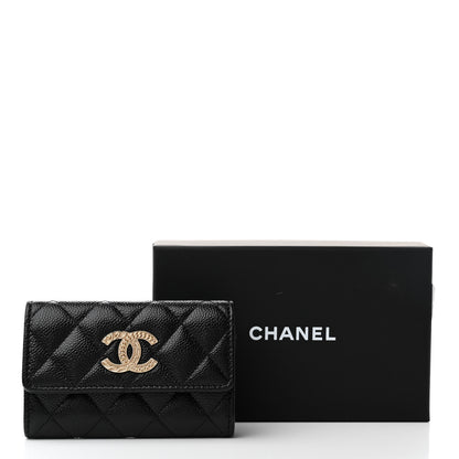 Chanel Caviar Quilted Chain CC Flap Card Holder Black 9 of 9