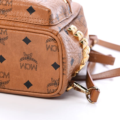 MCM Visetos Side Stud X-Mini Stark Backpack Cognac 11 of 11