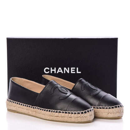 Chanel Lambskin CC Espadrilles 37 Black 8 of 8