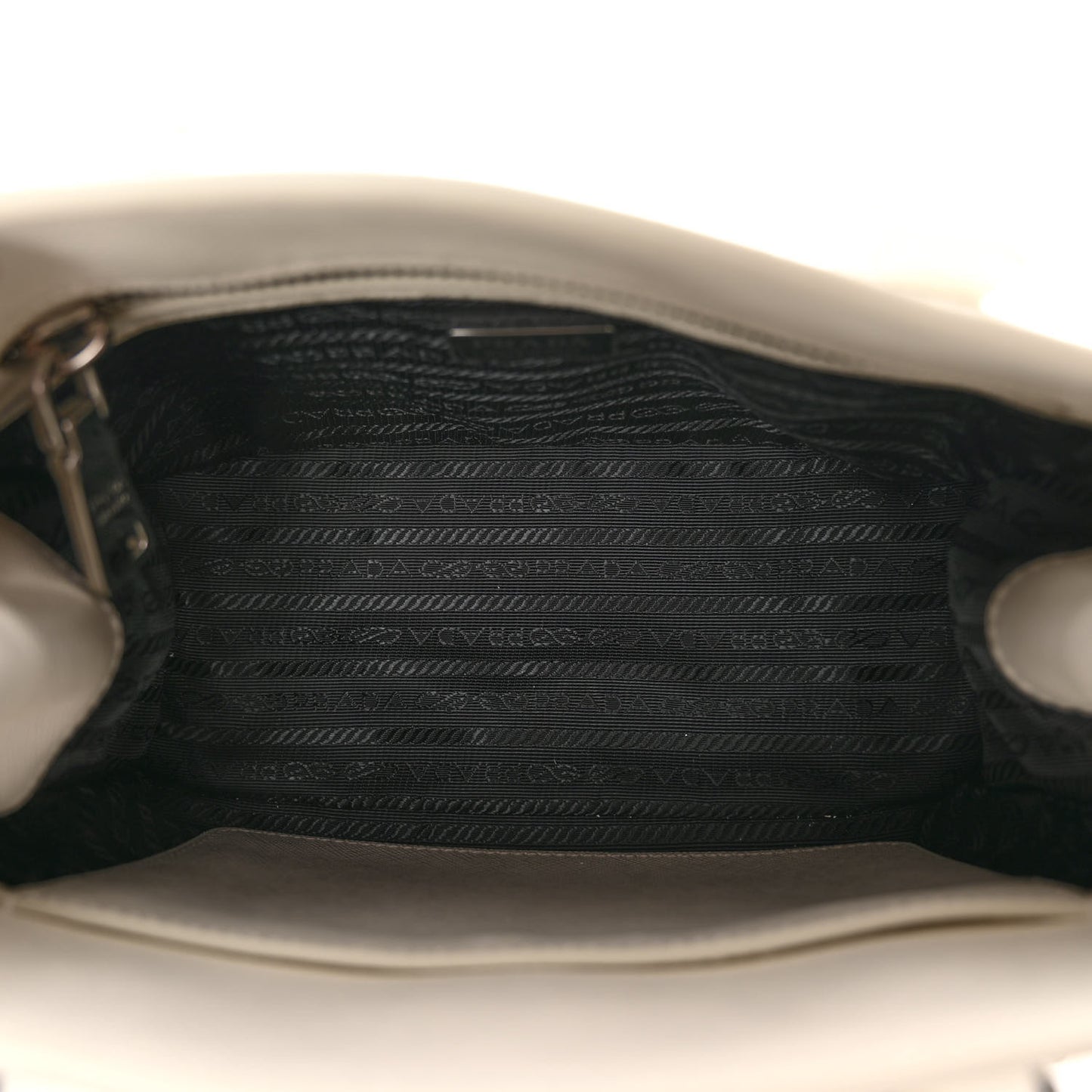 Saffiano Lux Micro Galleria Shoulder Bag White