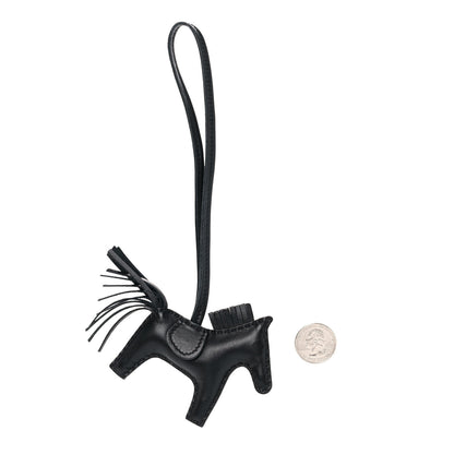 Hermes Milo Lambskin Grigri Rodeo Horse Bag Charm PM So Black 2 of 4