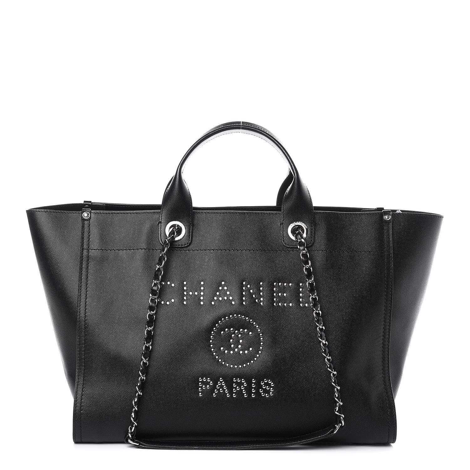 Chanel Caviar Large Studded Deauville Tote Black 1 of 12