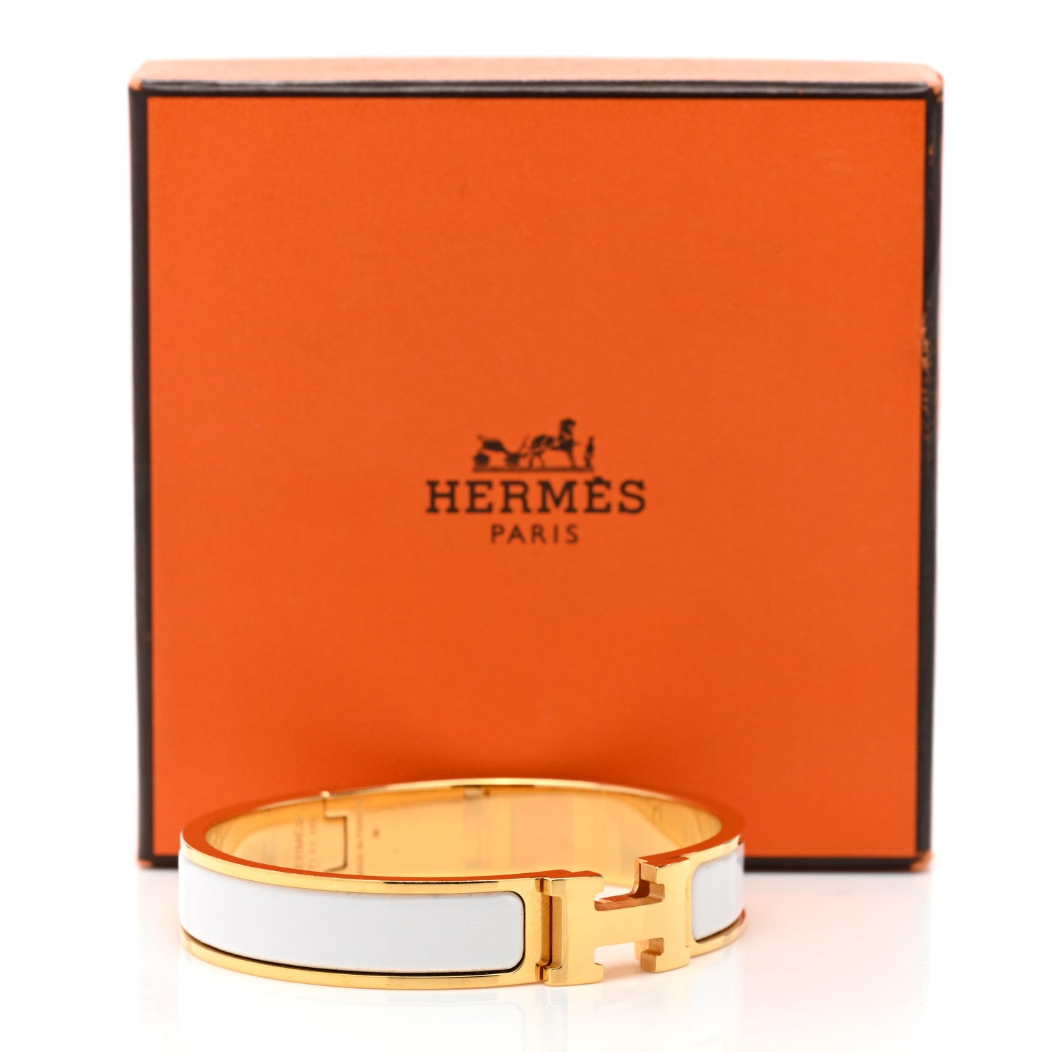 Hermes Enamel Narrow Clic Clac H Bracelet PM White 5 of 5