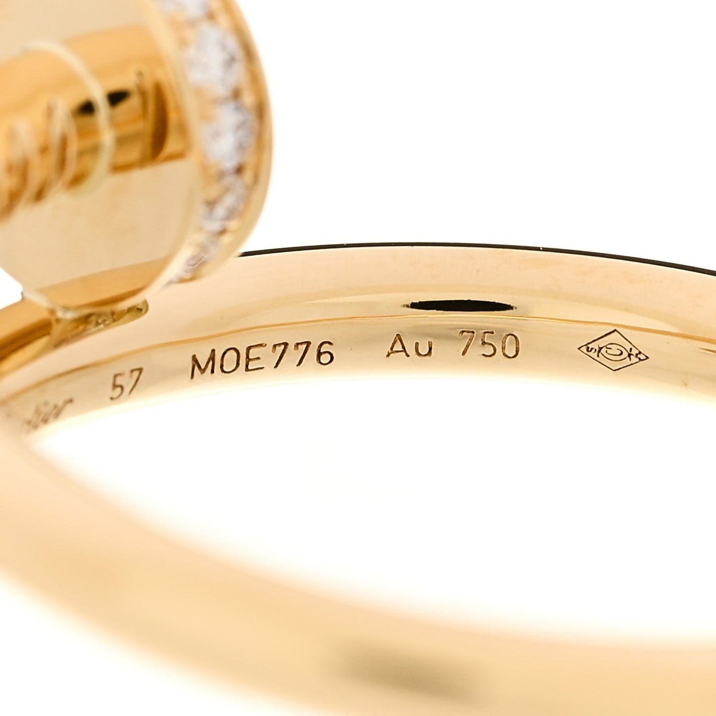 18K Yellow Gold Diamond Juste Un Clou Ring 57 8