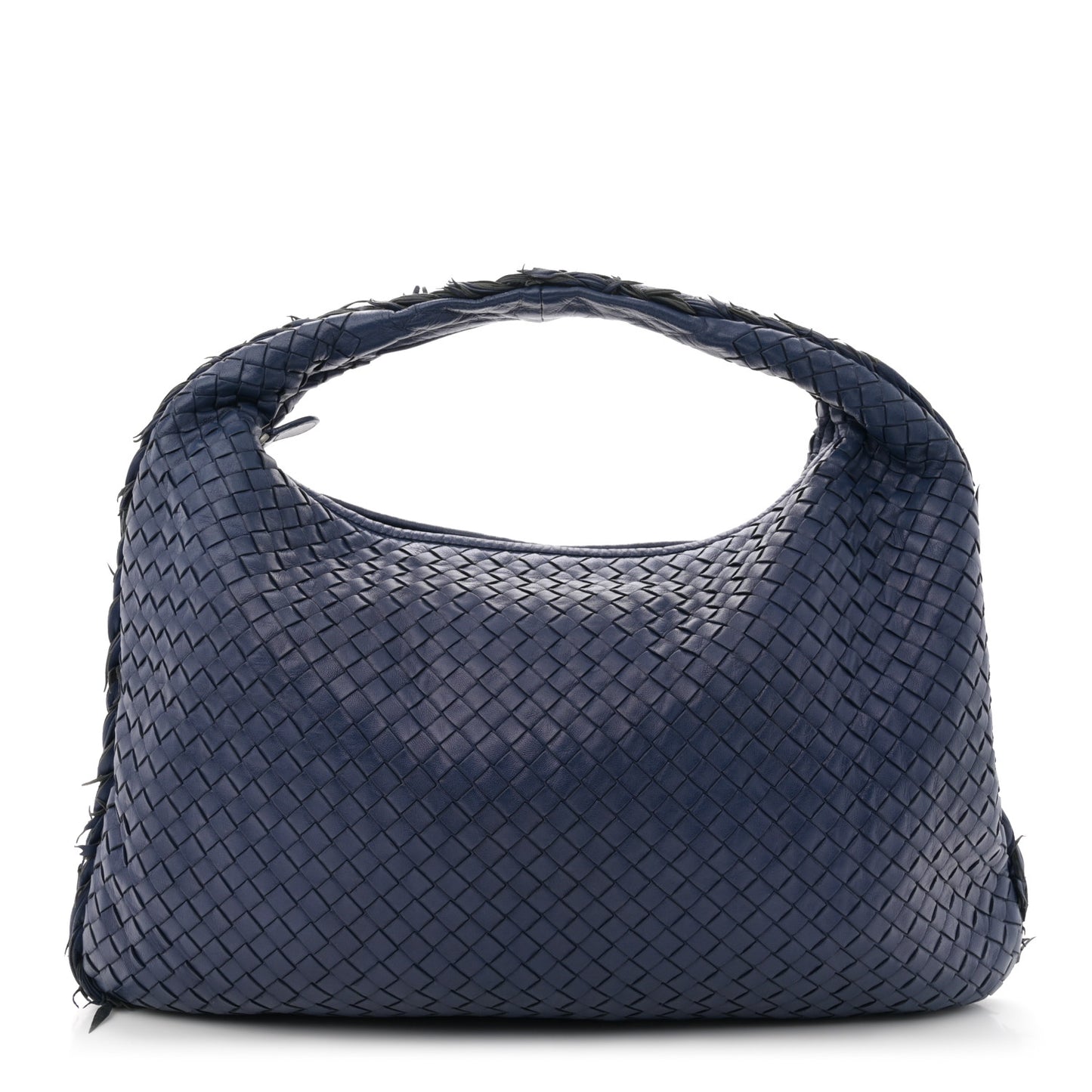 Nappa Intrecciato Fuzzy Medium Veneta Hobo Sapphire