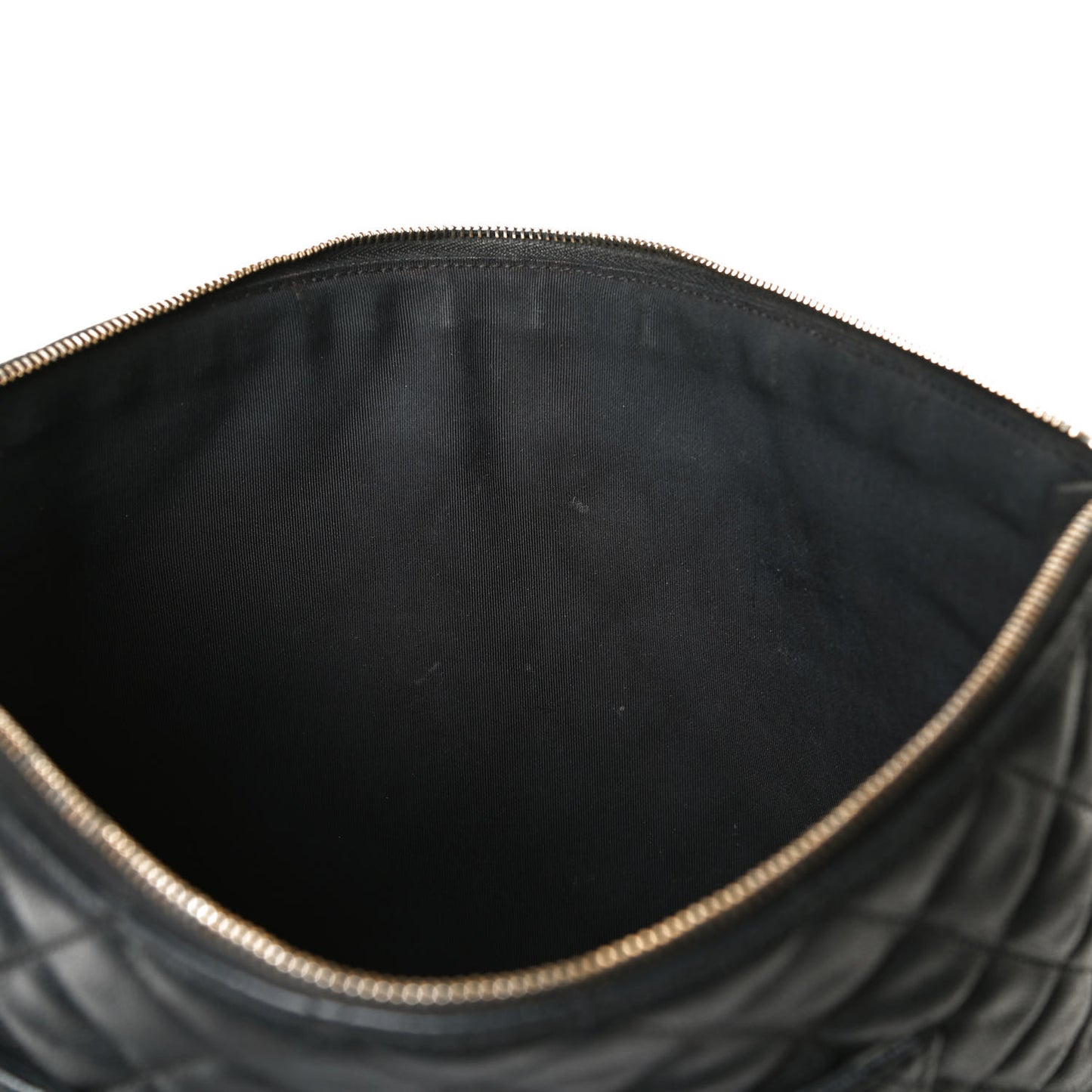 Caviar Quilted Large Cosmetic Case Black