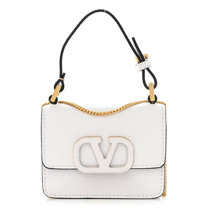 Valentino Garavani Grainy Calfskin Mini VSling Shoulder Bag White 1 of 10