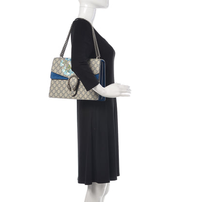 Gucci GG Supreme Monogram Blooms Medium Dionysus Shoulder Bag Beige Navy Vintage Blue 3 of 12