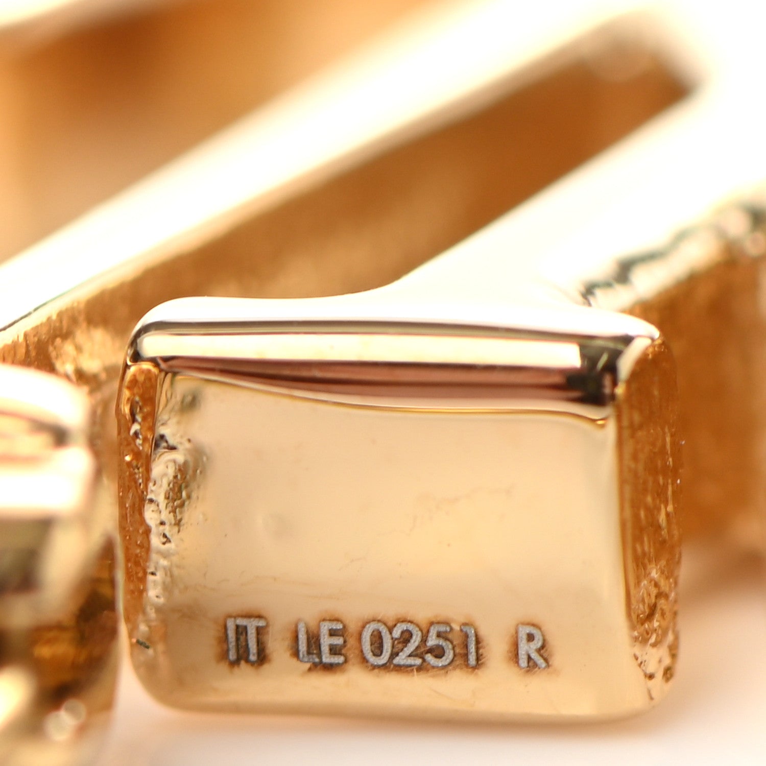 Louis Vuitton Metal Small Louise Hoop Earrings Gold 5 of 6