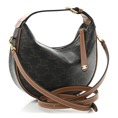 Celine Triomphe Canvas Calfskin Teen Lulu Shoulder Bag Tan 3 of 9