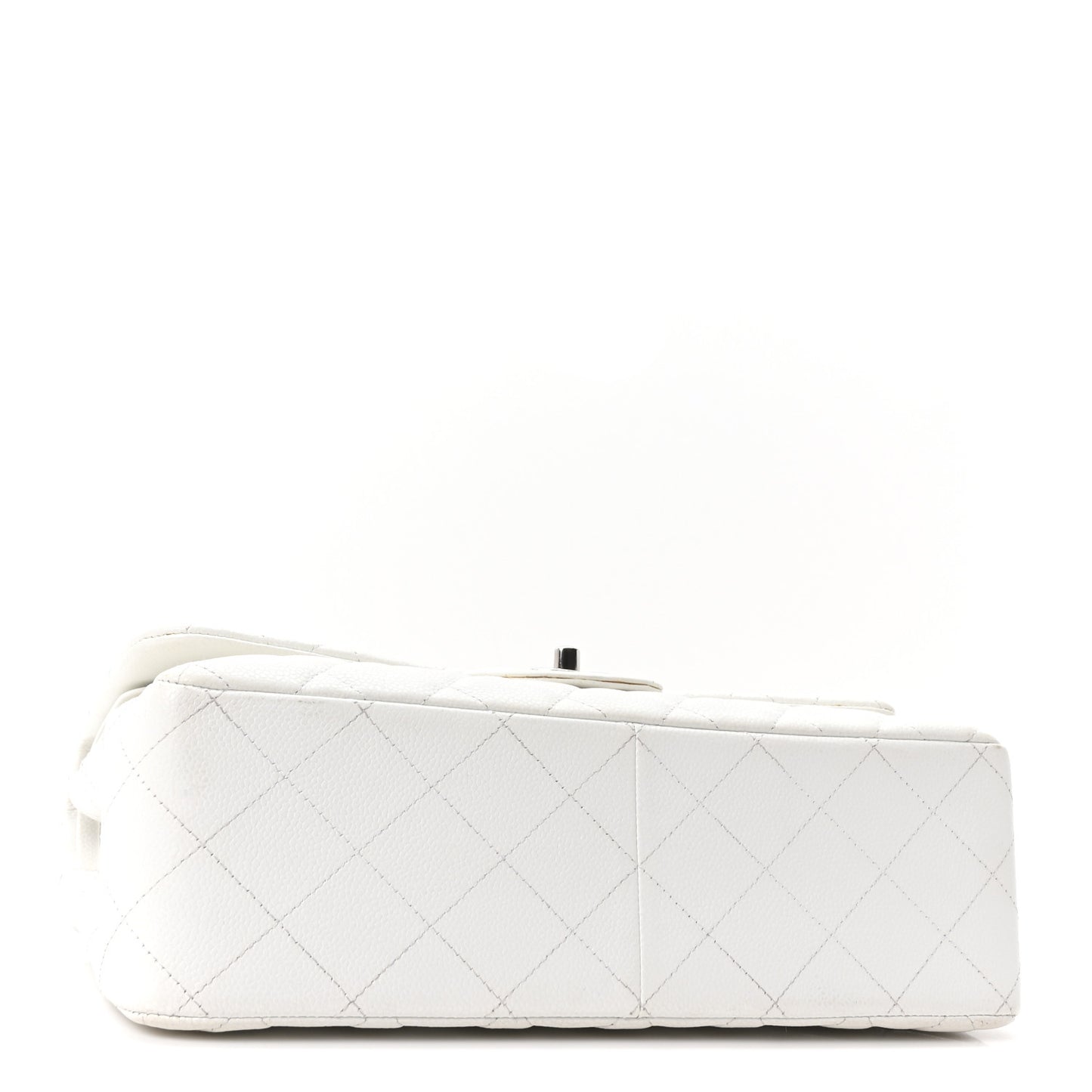 Caviar Quilted Jumbo Double Flap White