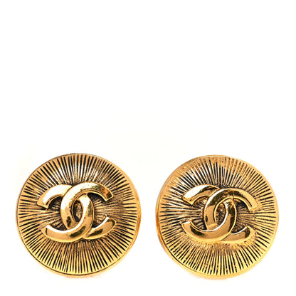 Chanel Metal Large CC Clip On Earrings Gold 1 of 4