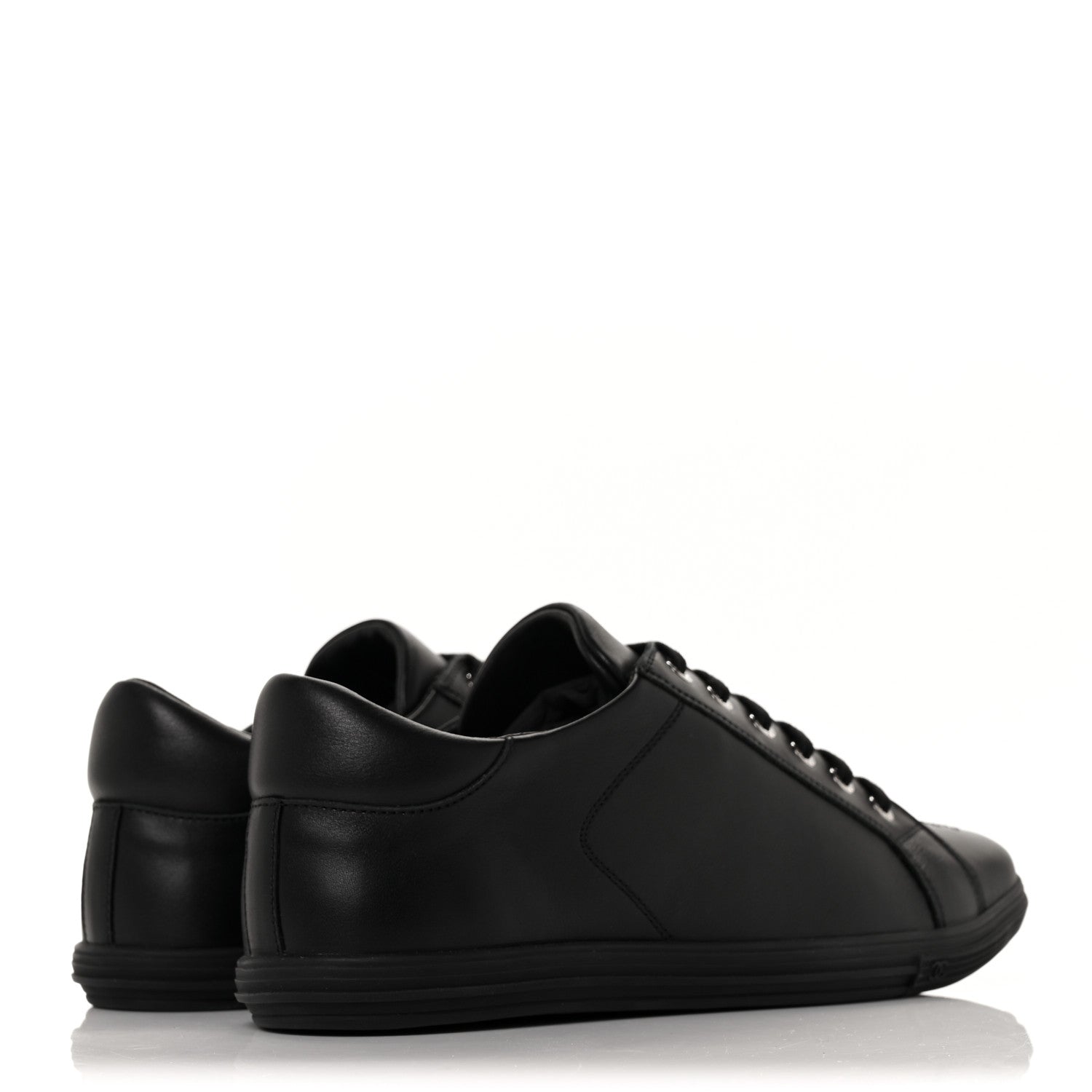 Chanel Calfskin Mens CC Cap Toe Sneakers 40 Black 4 of 6
