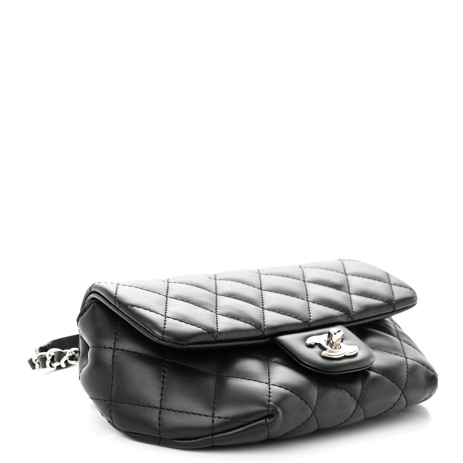 Chanel Calfskin Quilted CC Uniform Flap Belt Bag Black 4 of 11