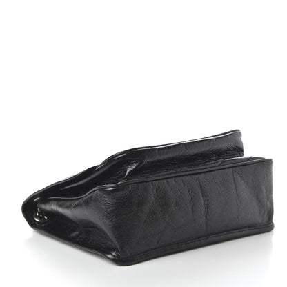 Saint Laurent Crinkled Calfskin Matelasse Monogram Medium Niki Chain Satchel Black 4 of 9