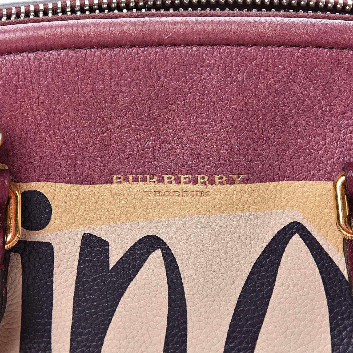Burberry Prorsum Calfskin Printed Rain or Shine Small Bloomsbury Purple 10 of 16