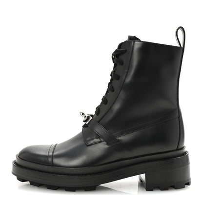 Hermes Glossed Calfskin Funk Ankle Boots 38.5 Black 1 of 9