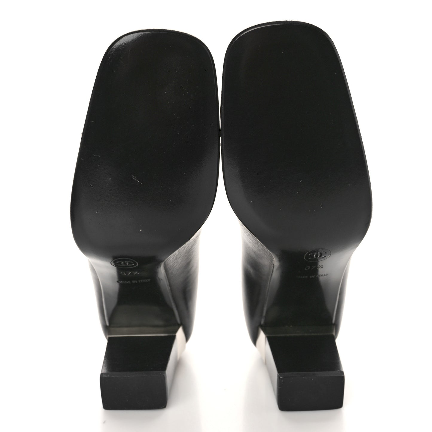Lambskin Patent Cap Toe Pumps 37.5 Black