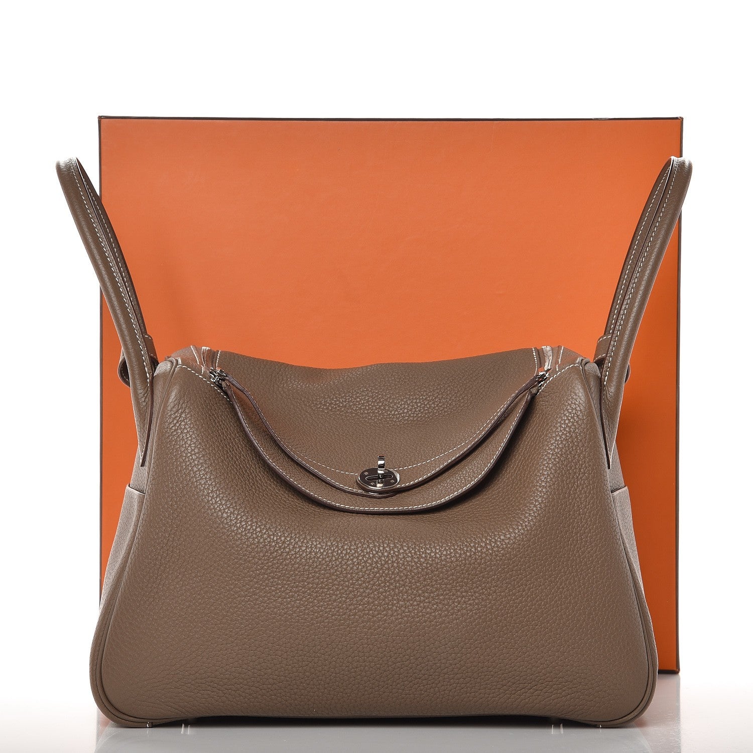 Hermes Taurillon Clemence Lindy 34 Etoupe 9 of 9