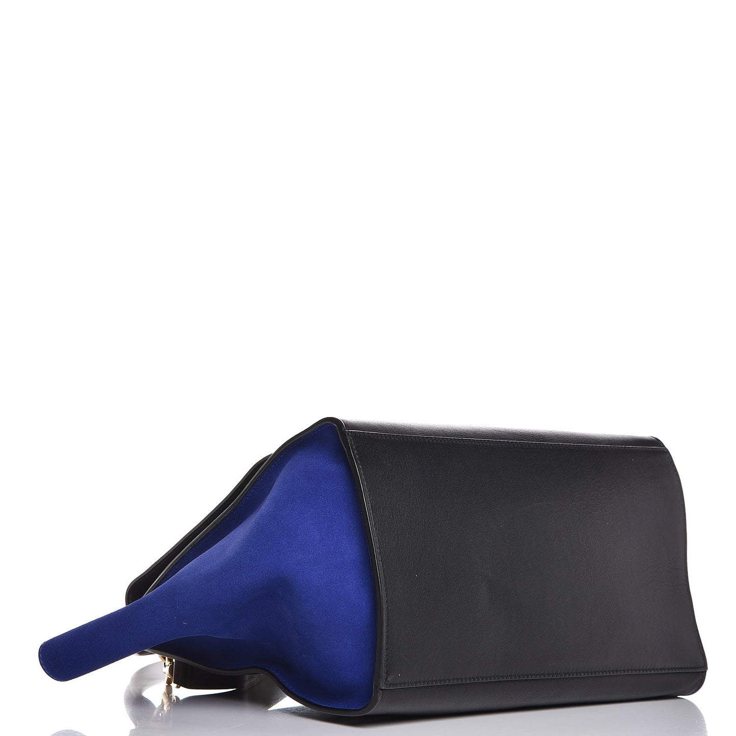 Smooth Calfskin Suede Medium Tri-color Trapeze Indigo