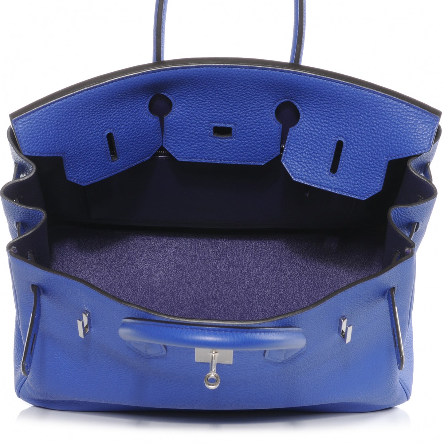 Togo Bi Color Horseshoe Birkin 35 Bleu Electrique and Iris